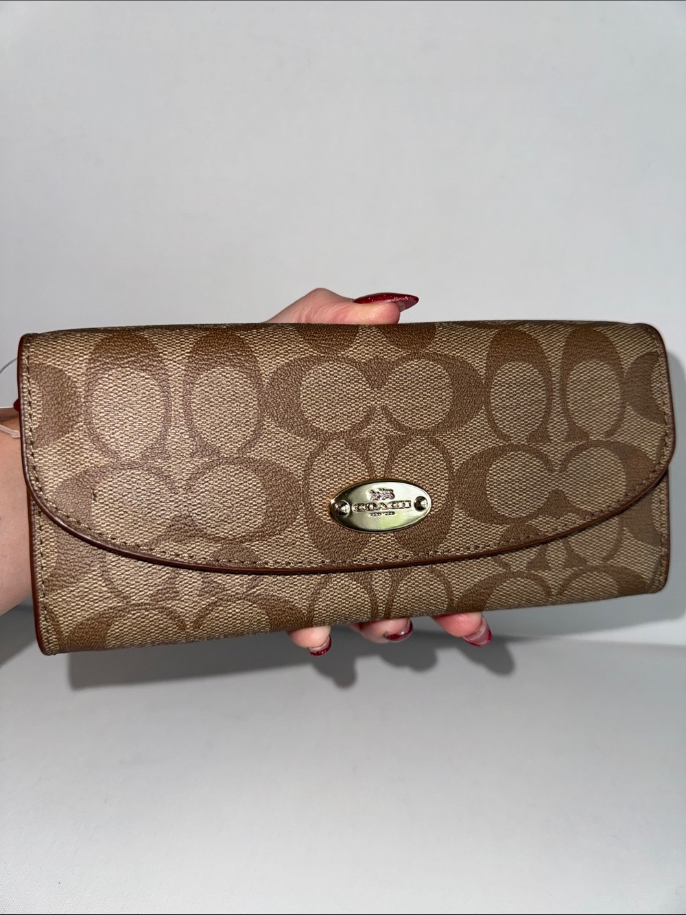 Coach Signature Slim Envelope Flap Wallet - NWT